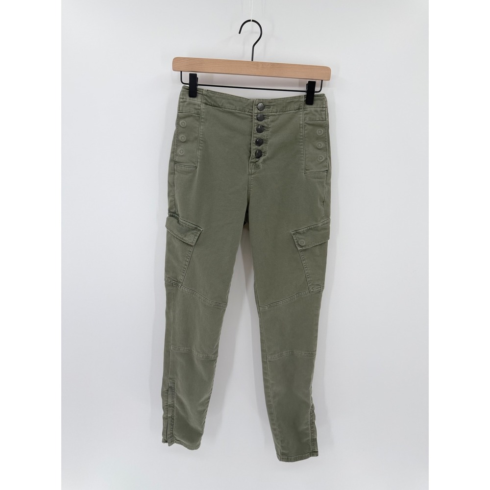 J Brand Brigitte Sky High Utility Cargo Pants Size 26 Distressed Castor Grey